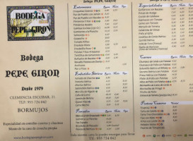 Taberna De Pepe Giron menu