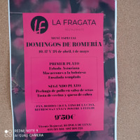 La Fragata menu