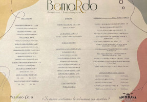 El Rincon De Bernardo menu