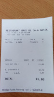 Raco De Cala Nasia menu