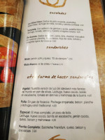 San Pablo menu