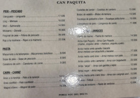 Can Paquita menu