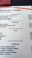 Cal Mau menu