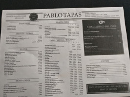 Pablo Tapas menu