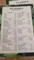 Fil Manila menu
