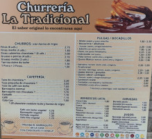 Churreria La Tradicional menu