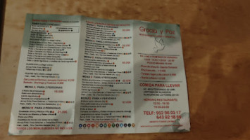 Chino Gracia Y Paz menu