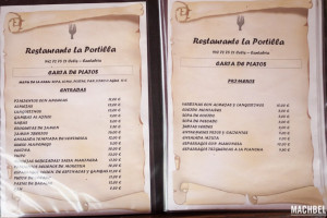 La Portilla menu