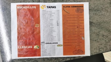 Golondrina menu