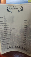 Cafe Els Cacadors menu