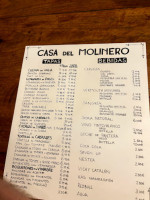 Casa Del Molinero menu
