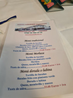 Sidreria Lezama menu