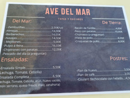 Ave Del Mar menu