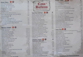 Casa Balbino menu