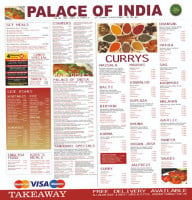 Palace Of India menu