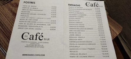El Cafe menu