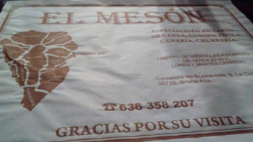 El Mesón menu