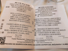 Restaurante Aralar menu
