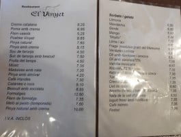 El Vinyet menu