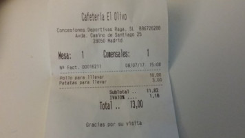 El Olivo menu