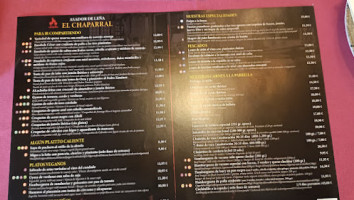 El Chaparral Asador menu