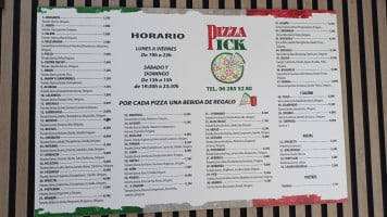 Pizza Pick menu