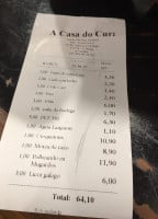 A Casa Do Cura menu