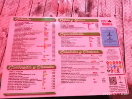 Hostal Los Bronces menu