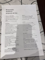 Almibar menu