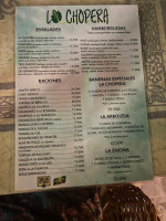 La Chopera menu