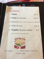 Risco Cantabria Experience menu