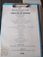 Sandacos menu