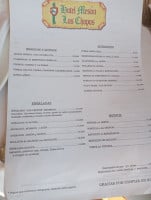 Karting Campillos menu