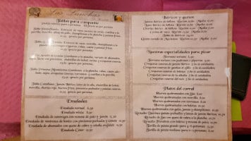 Las Lanchas menu