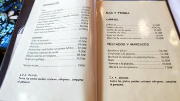 Casa Areso menu