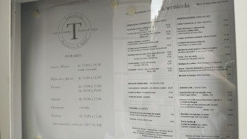 Tabernicola Madrid menu