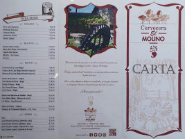 Cervecera El Molino menu