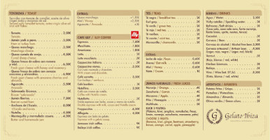 Gelato Ibiza menu