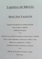 Taberna Casa Miguel menu