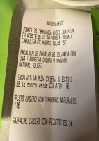 La Charca Verde menu