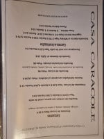 Casa Caracole menu