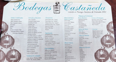 Antigua Bodega Castaneda menu