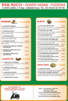 Pak Rico Donner Kebab Bar Restaurante menu