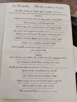 Cafeteria La Pergola menu