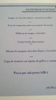 La Ermita menu