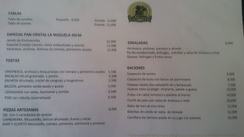 Vinoteca La Mazuela menu