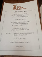 Casa Pepa menu