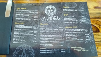 Alundra Tapas menu