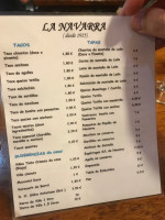 La Navarra menu