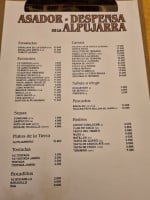 Asador Despensa De La Alpujarra menu